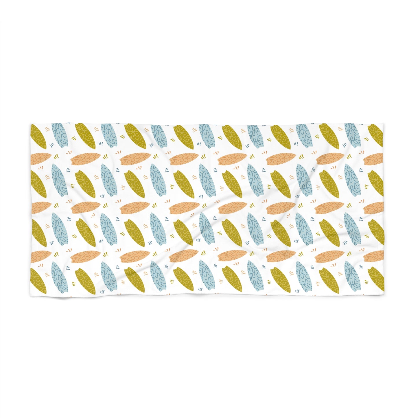 Aqua Surfboard Colorful Beach Towel