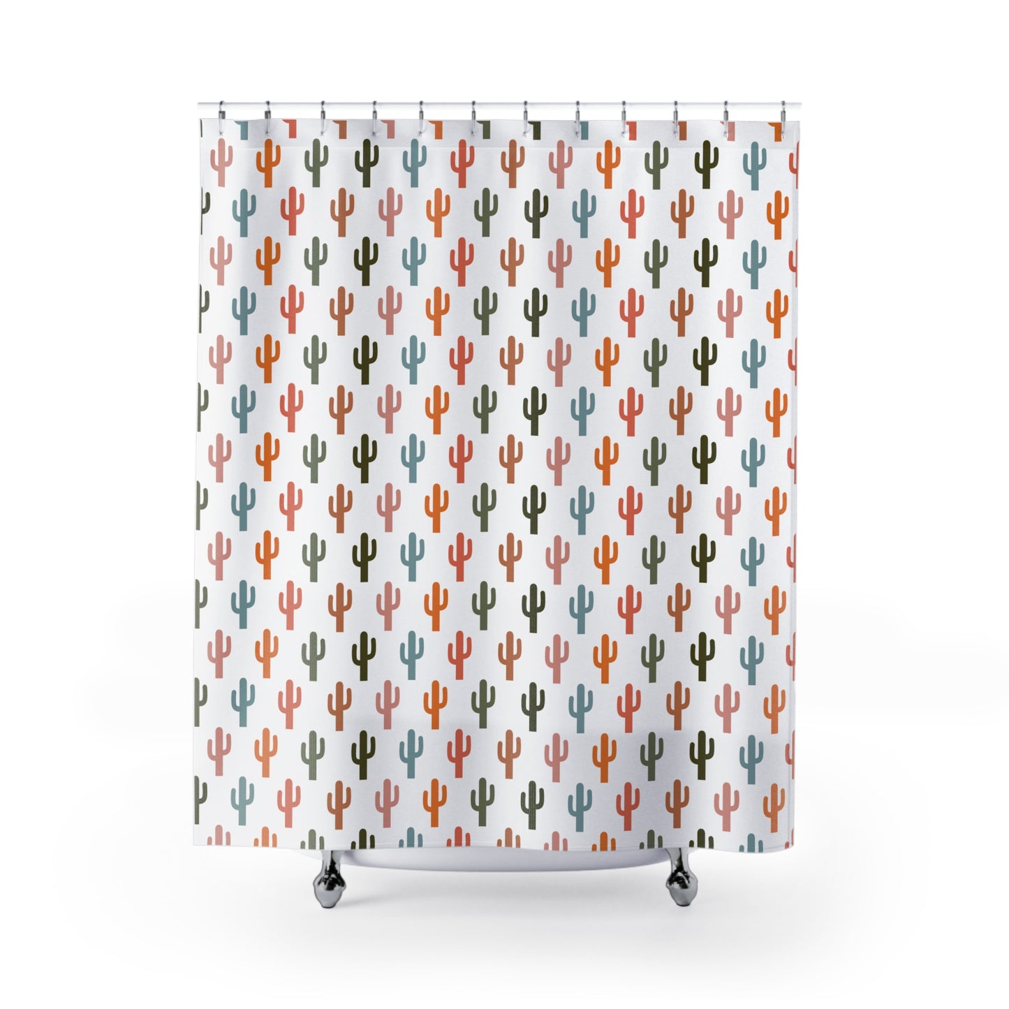 Colorful Cactus Pattern Shower Curtain