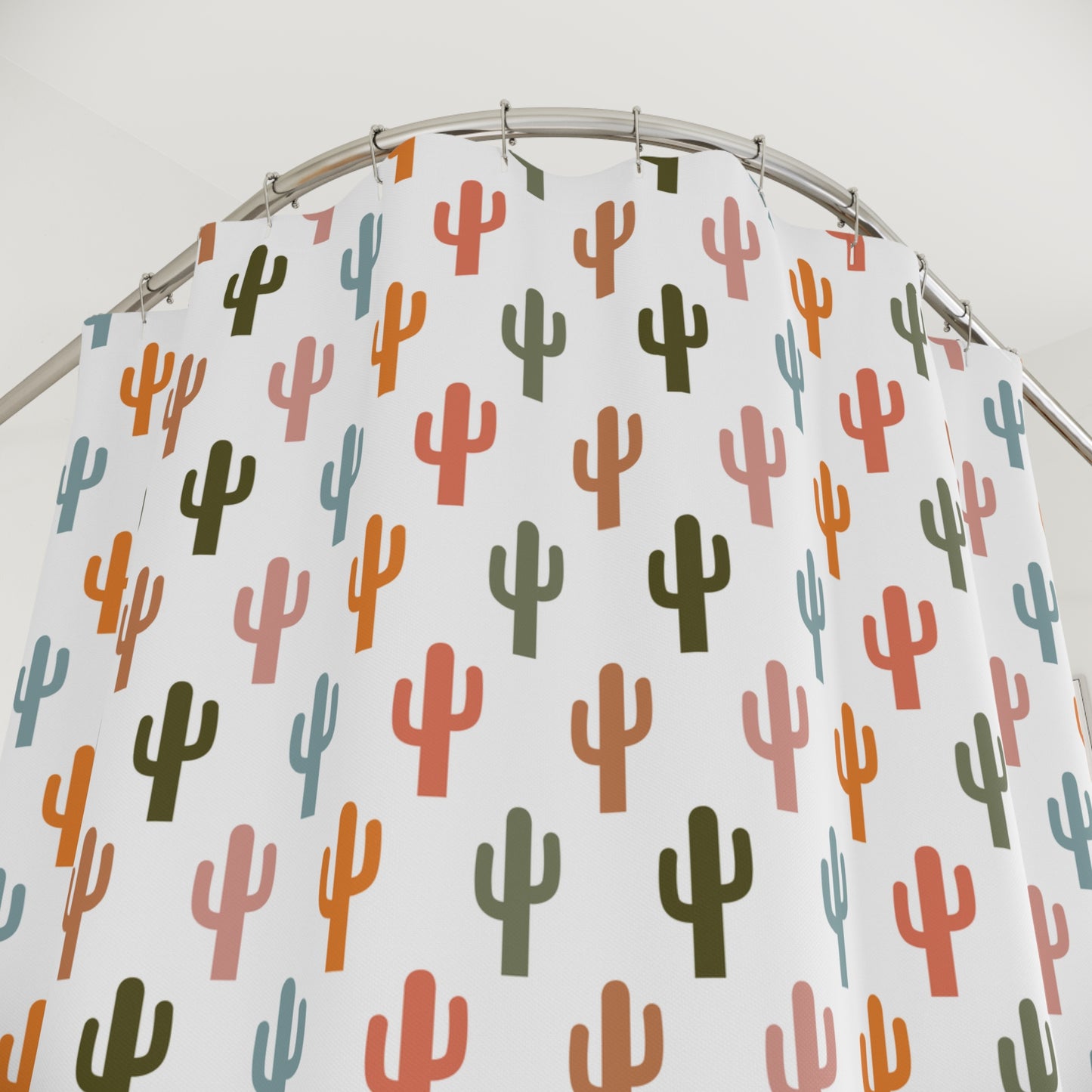 Colorful Cactus Pattern Shower Curtain