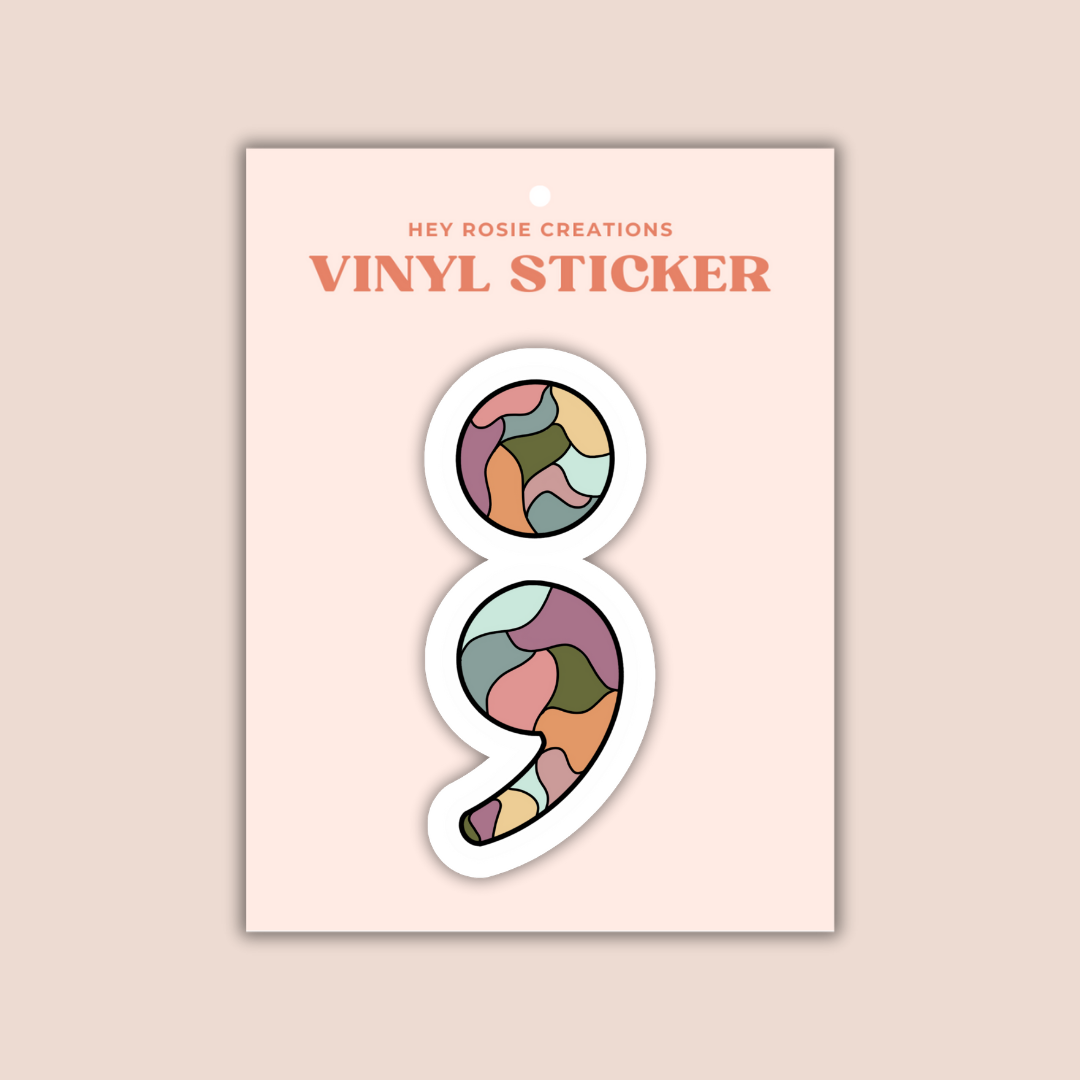 Abstract Semicolon Sticker