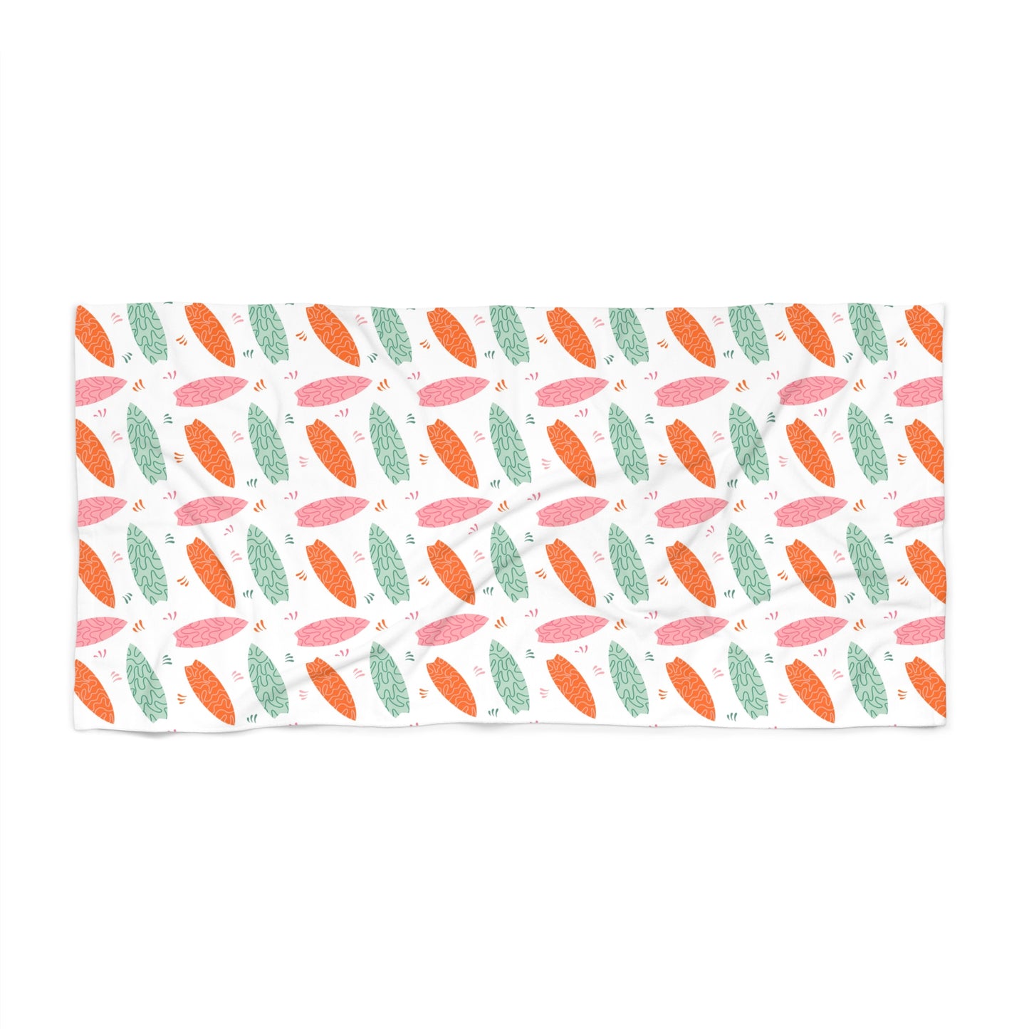 Pink Surfboard Colorful Beach Towel