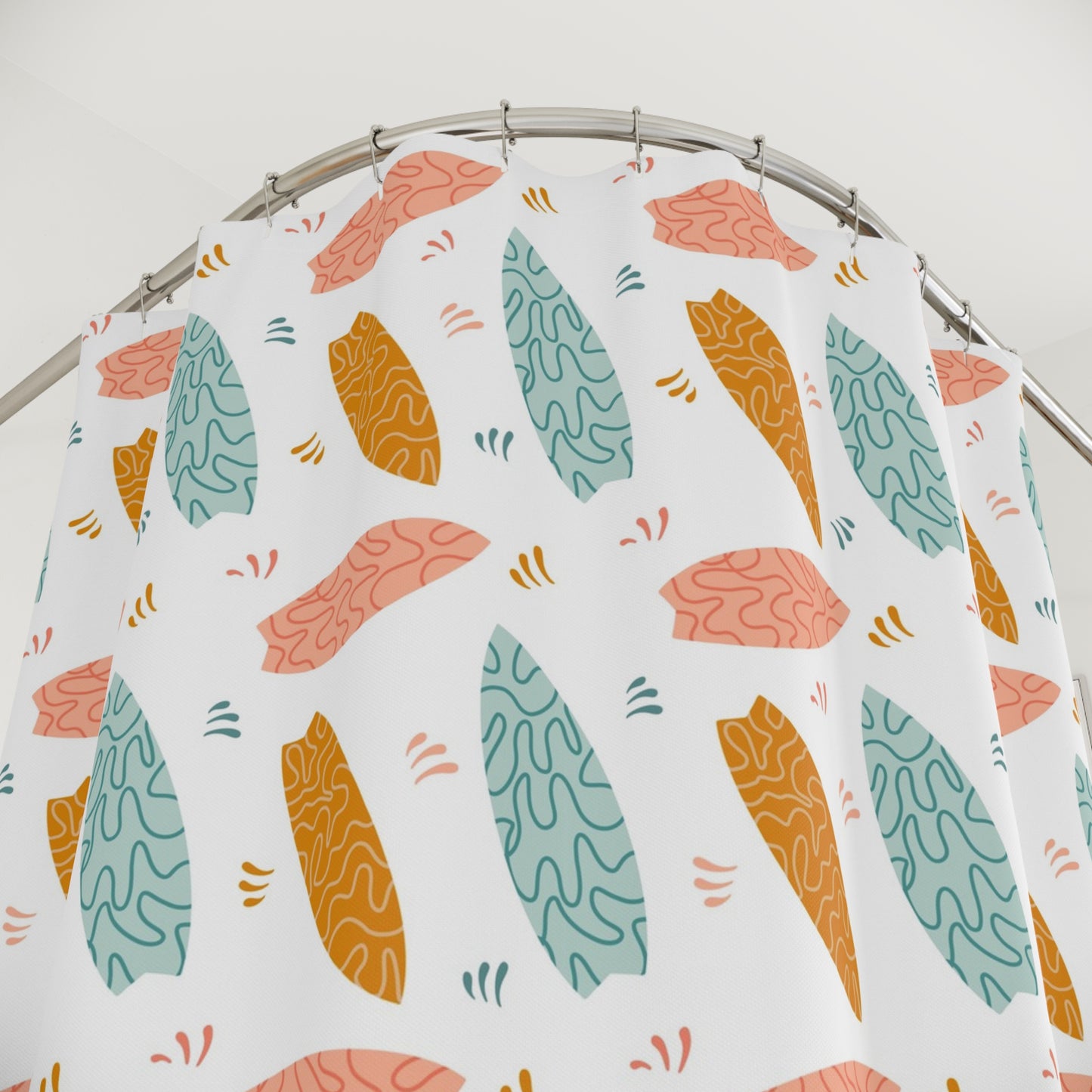 Boho Surfboard Pattern Shower Curtain