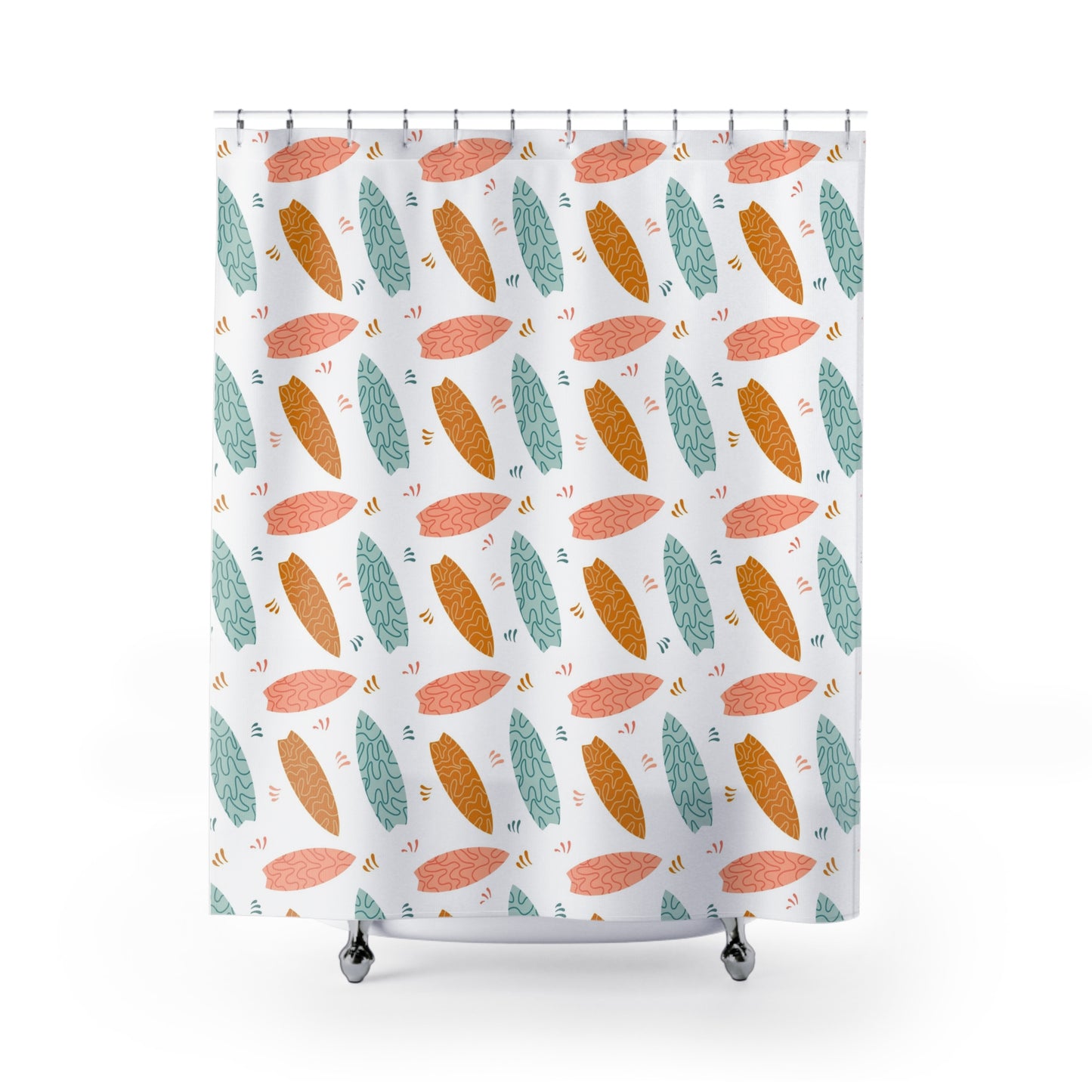 Boho Surfboard Pattern Shower Curtain