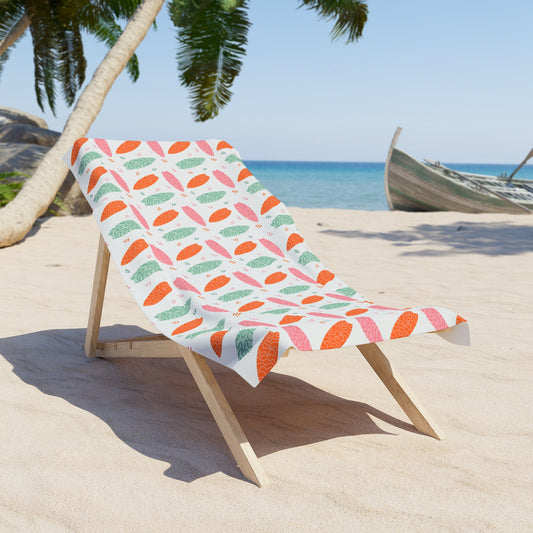 Pink Surfboard Colorful Beach Towel