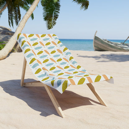Aqua Surfboard Colorful Beach Towel