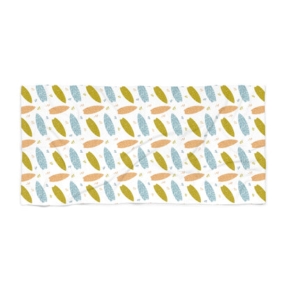 Aqua Surfboard Colorful Beach Towel