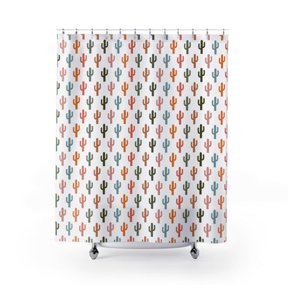 Colorful Cactus Pattern Shower Curtain