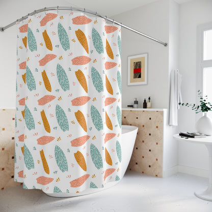 Boho Surfboard Pattern Shower Curtain