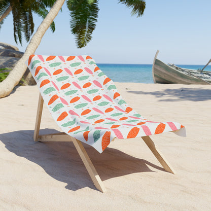 Pink Surfboard Colorful Beach Towel